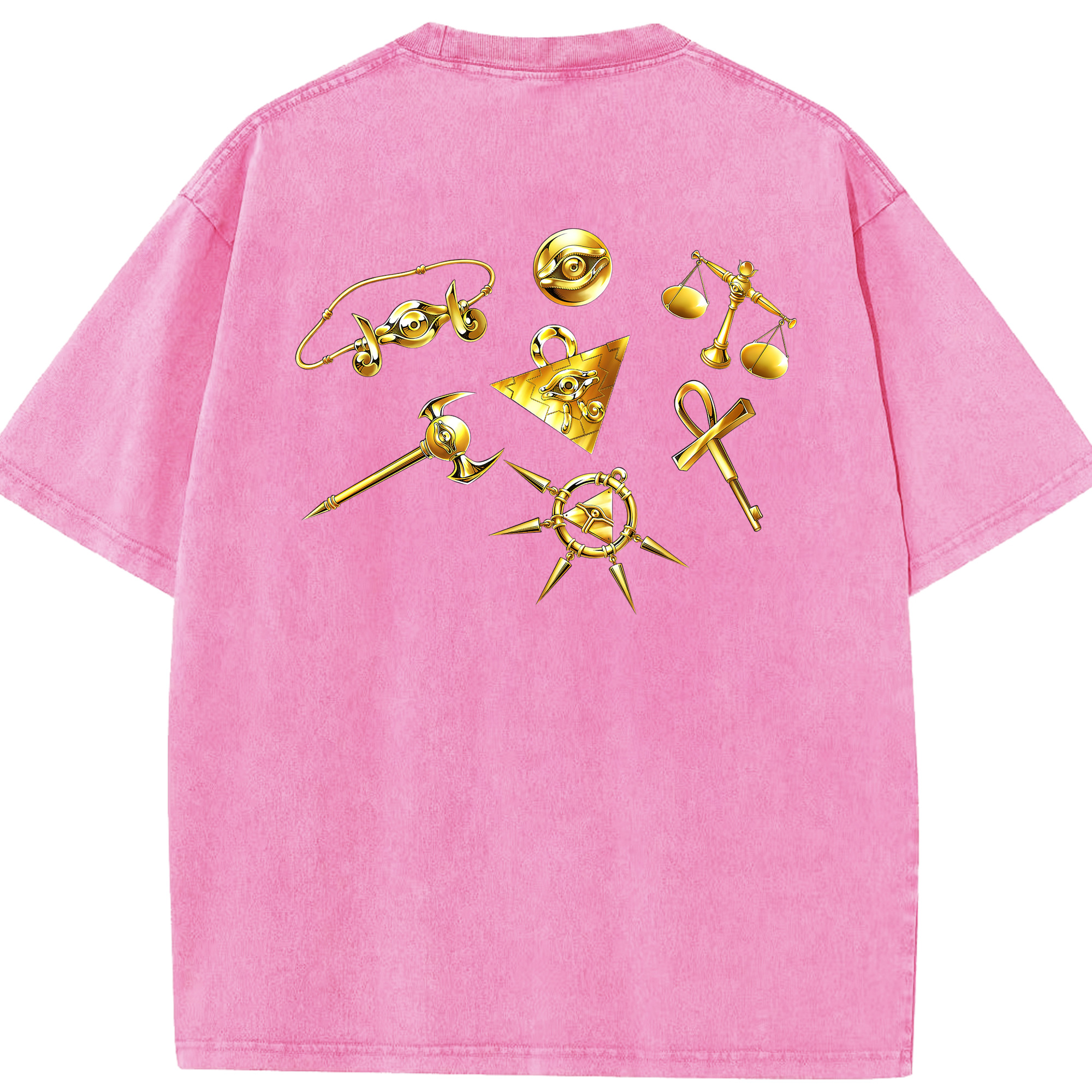 （画像用） 遊☆戯☆王 Yu-Gi-Oh! 綿100% ヴィンテージ風 半袖Tシャツ（背面プリント）